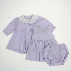 Jessica Ann Girls Purple Checks Apparel Sets size: 6-9 Months